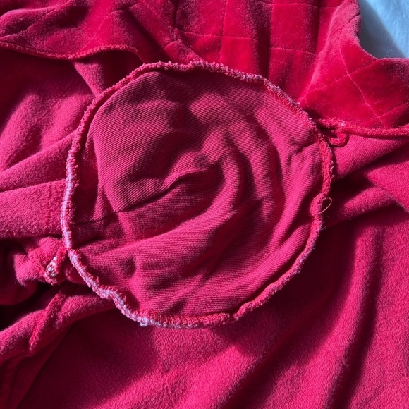 Vintage Quilted Velour Lingerie Nordstrom L Red Gold - Picture 12 of 16